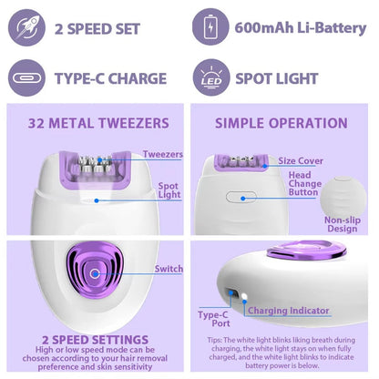 2-in-1 Electric Epilator & Shaver for Women