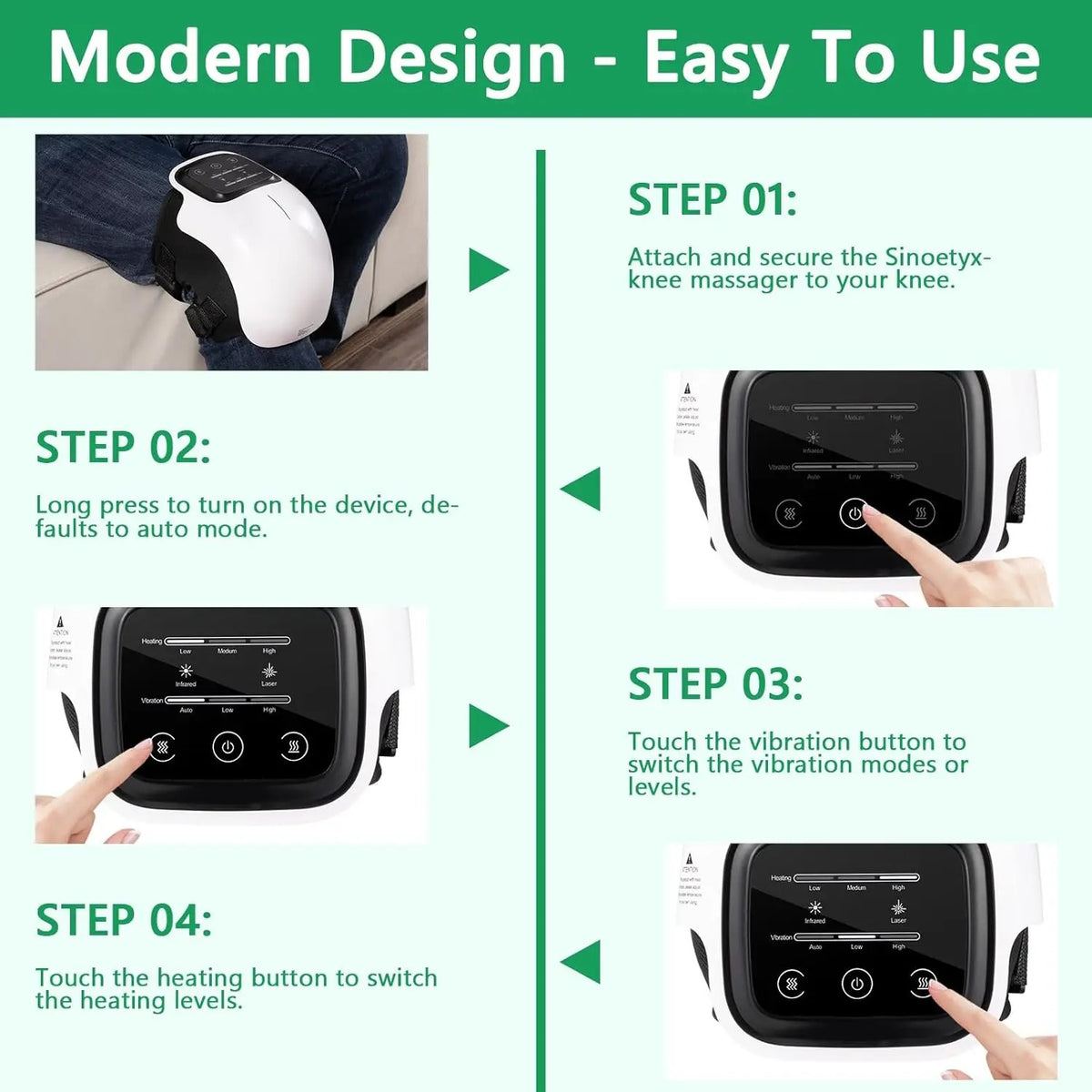 Knee Therapy Massager – Heat, Vibration & Red Light Therapy