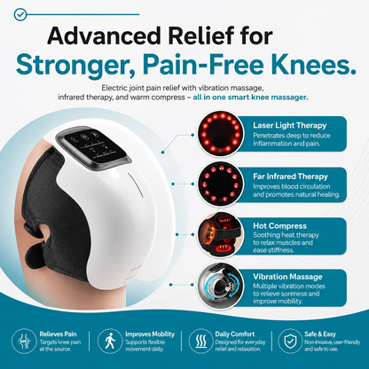 Knee Therapy Massager – Heat, Vibration & Red Light Therapy