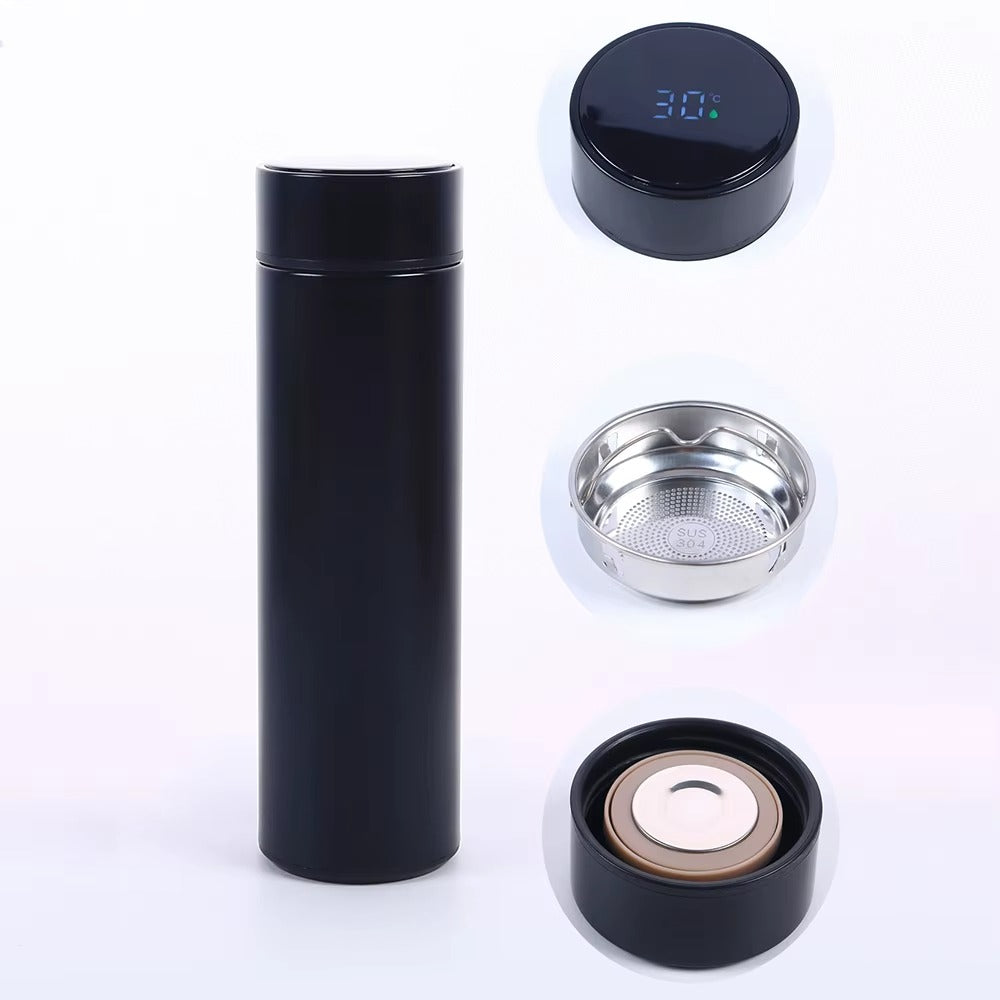 Smart LED Temperature Display Water Bottle – 500ML Stainless Steel Insulated Flask